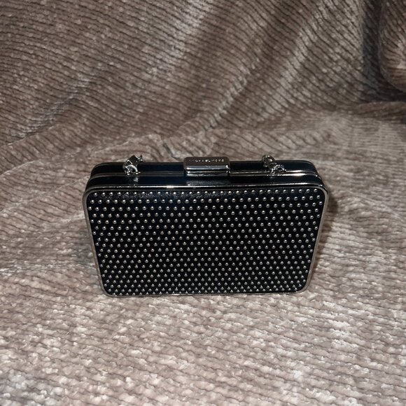 Michael Kors "Elsie" Microstud Box Clutch (Black) - Picture 2 of 6
